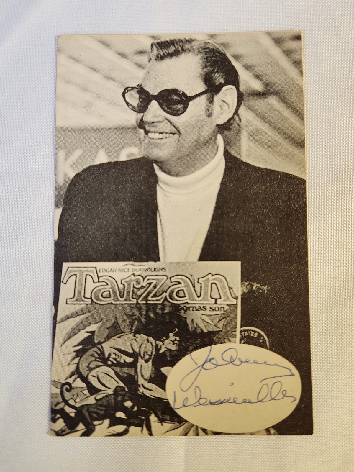 Johnny Weissmuller Signed Autograph 3x5 Photo Olympian & Tarzan Actor Johnny Weissmuller Signed Autograph 3x5 Photo Olympian & Tarzan Actor