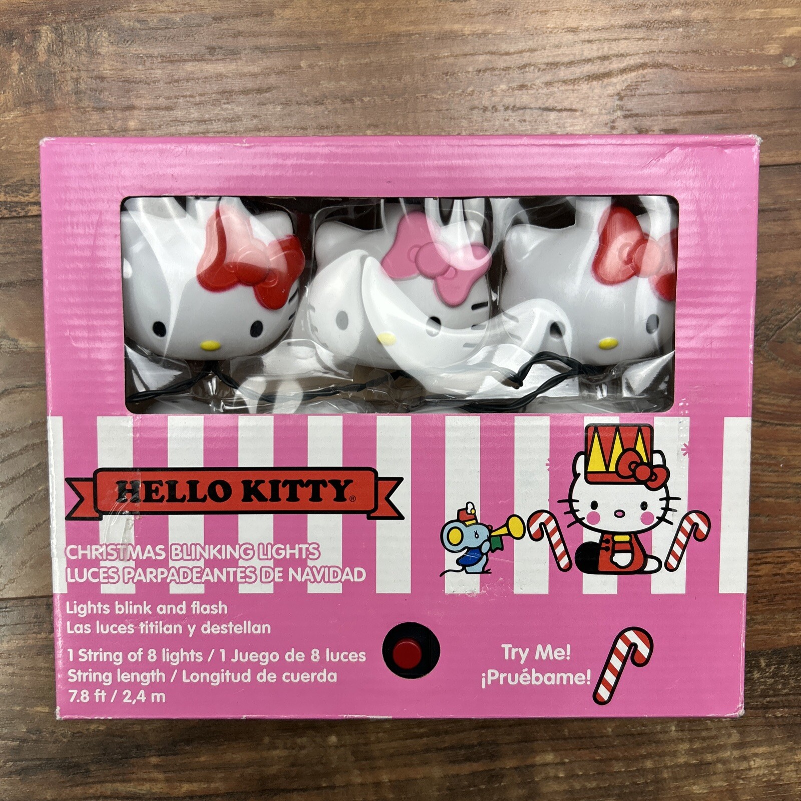 New Gemmy Retro Hello Kitty Christmas Blinking Lights Plastic Blowmold Like New Gemmy Retro Hello Kitty Christmas Blinking Lights Plastic Blowmold Like