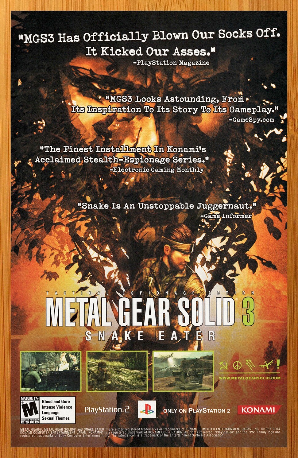 2004 Metal Gear Solid 3: Snake Eater PS2 Print Ad/Poster Original Official Art