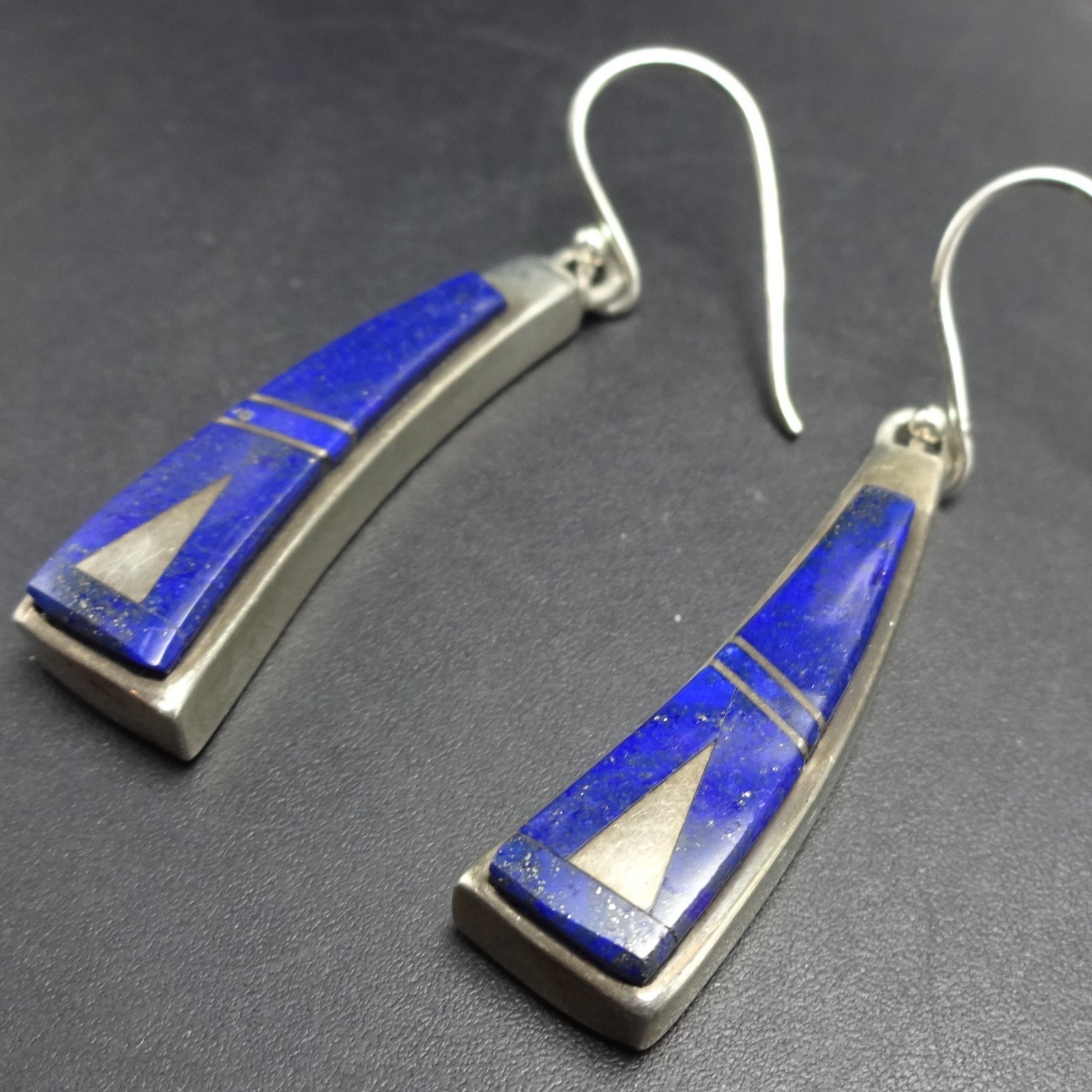 Vintage TSF Touch of Santa Fe SOUTHWESTERN Lapis Inlay Sterling Silver EARRINGS Vintage TSF Touch of Santa Fe SOUTHWESTERN Lapis Inlay Sterling Silver EARRINGS