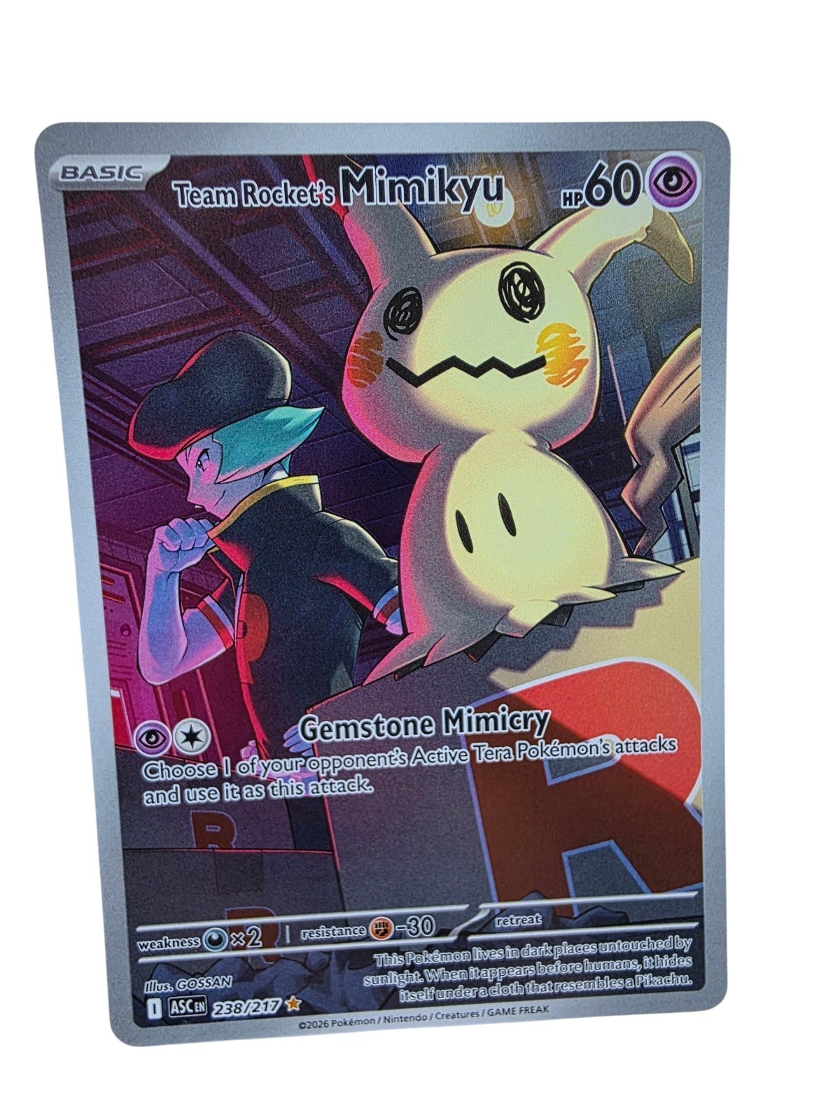 Pokémon TCG Team Rocket's Mimikyu 238/217 IR Ascended Heroes Full Art English Pokémon TCG Team Rocket's Mimikyu 238/217 IR Ascended Heroes Full Art English