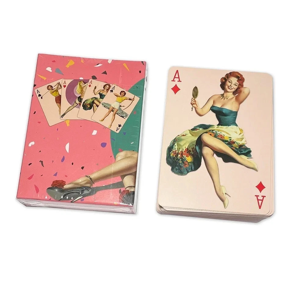 54 Unique Vintage Pin-Up Designs - Beautiful Cute Girls Playing Cards Poker Deck 54 Unique Vintage Pin-Up Designs - Beautiful Cute Girls Playing Cards Poker Deck