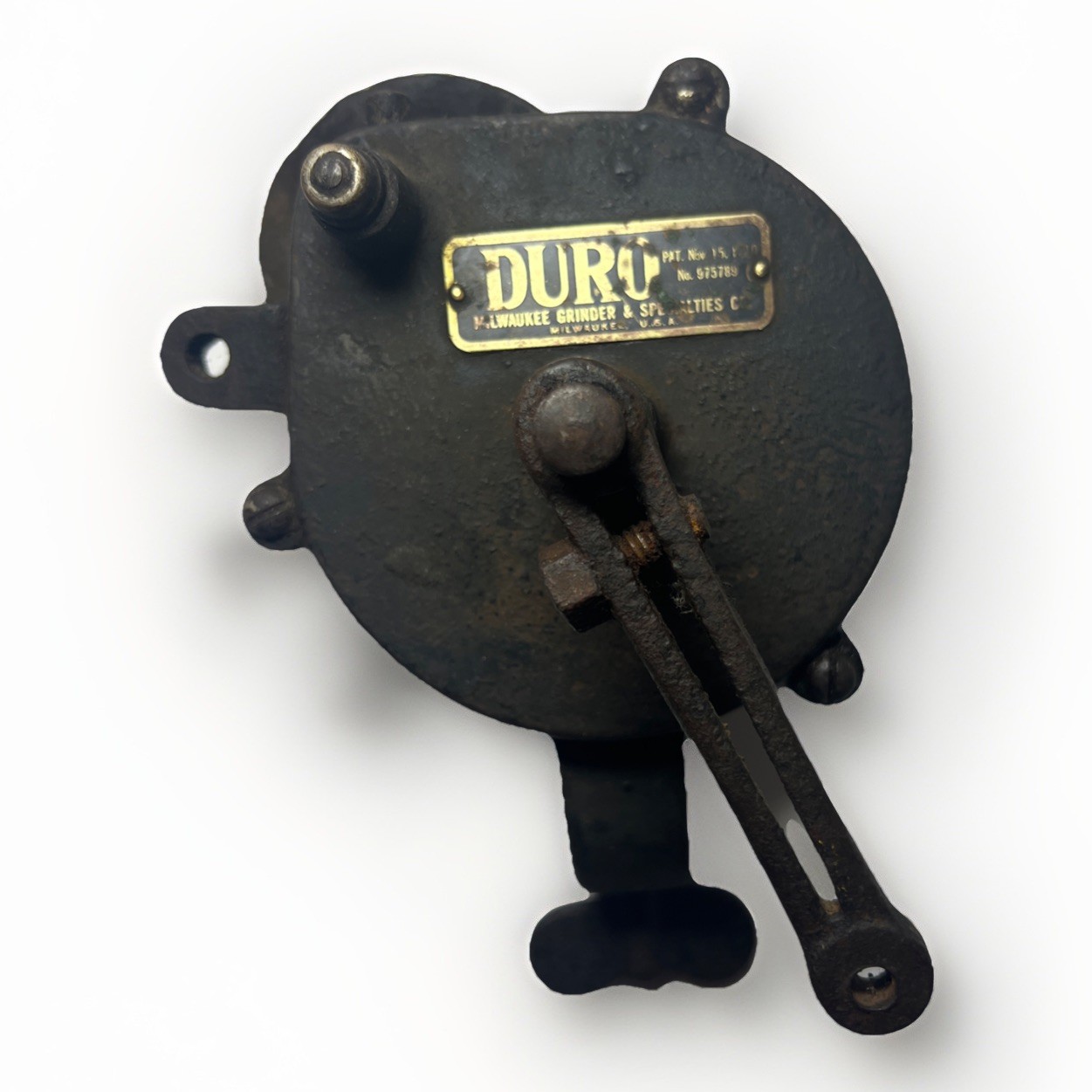 Antique Hand Crank Bench Grinder Duro Milwaukee Grinder Co. Antique Hand Crank Bench Grinder Duro Milwaukee Grinder Co.