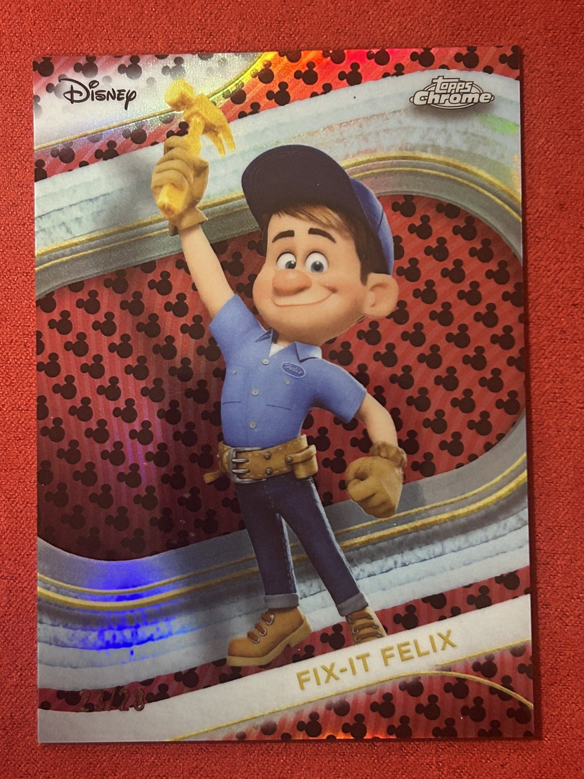 Topps 2025 Topps Chrome Disney Fix-It Felix #66 SN 23/28 Mickey Mouse parallel Topps 2025 Topps Chrome Disney Fix-It Felix #66 SN 23/28 Mickey Mouse parallel