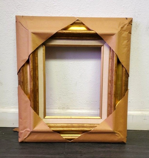 Gold Wood Picture Frame 8x10 Photo 15-1/4 x 17-1/2 Decorative Vintage NOS Gold Wood Picture Frame 8x10 Photo 15-1/4 x 17-1/2 Decorative Vintage NOS