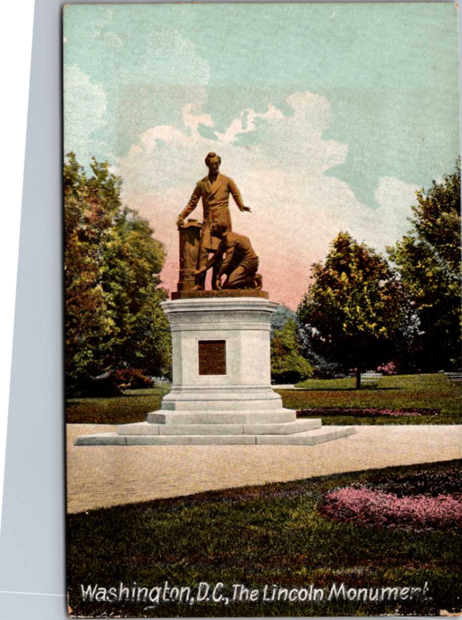 Washington D.C. Emancipation Memorial Lincoln Statue Postcard c1910 Washington D.C. Emancipation Memorial Lincoln Statue Postcard c1910