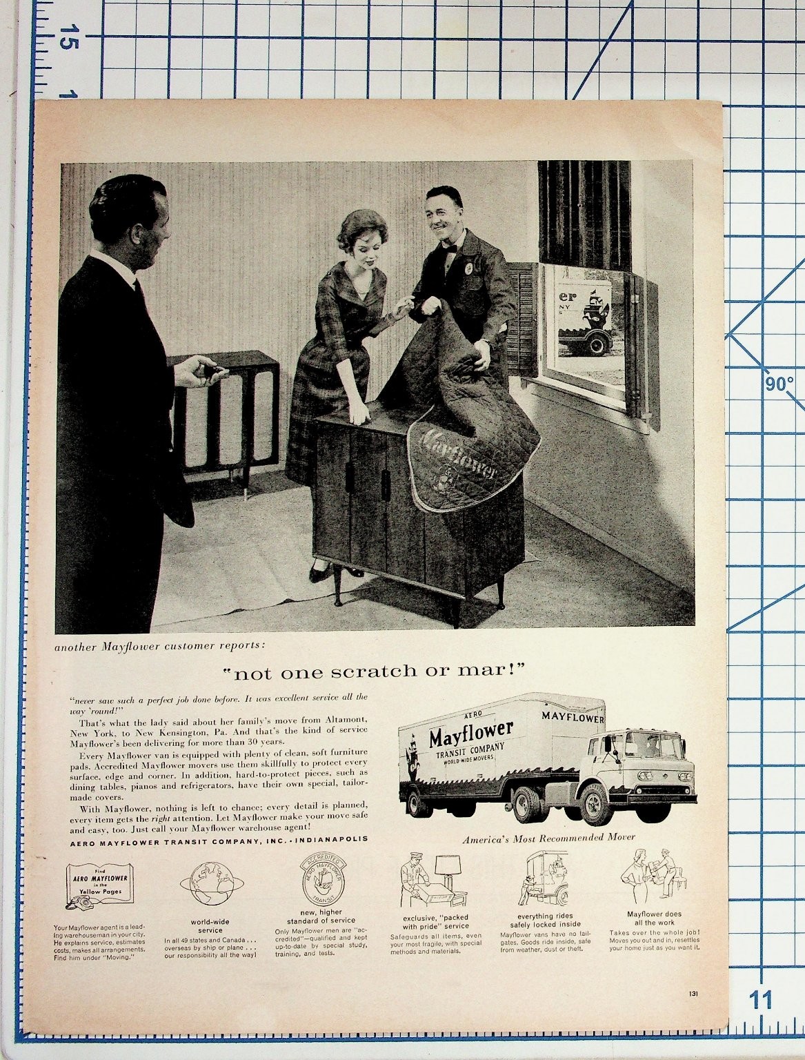 Vintage Mayflower Transit Ad 1950s Moving Company Ephemera Magazine Print