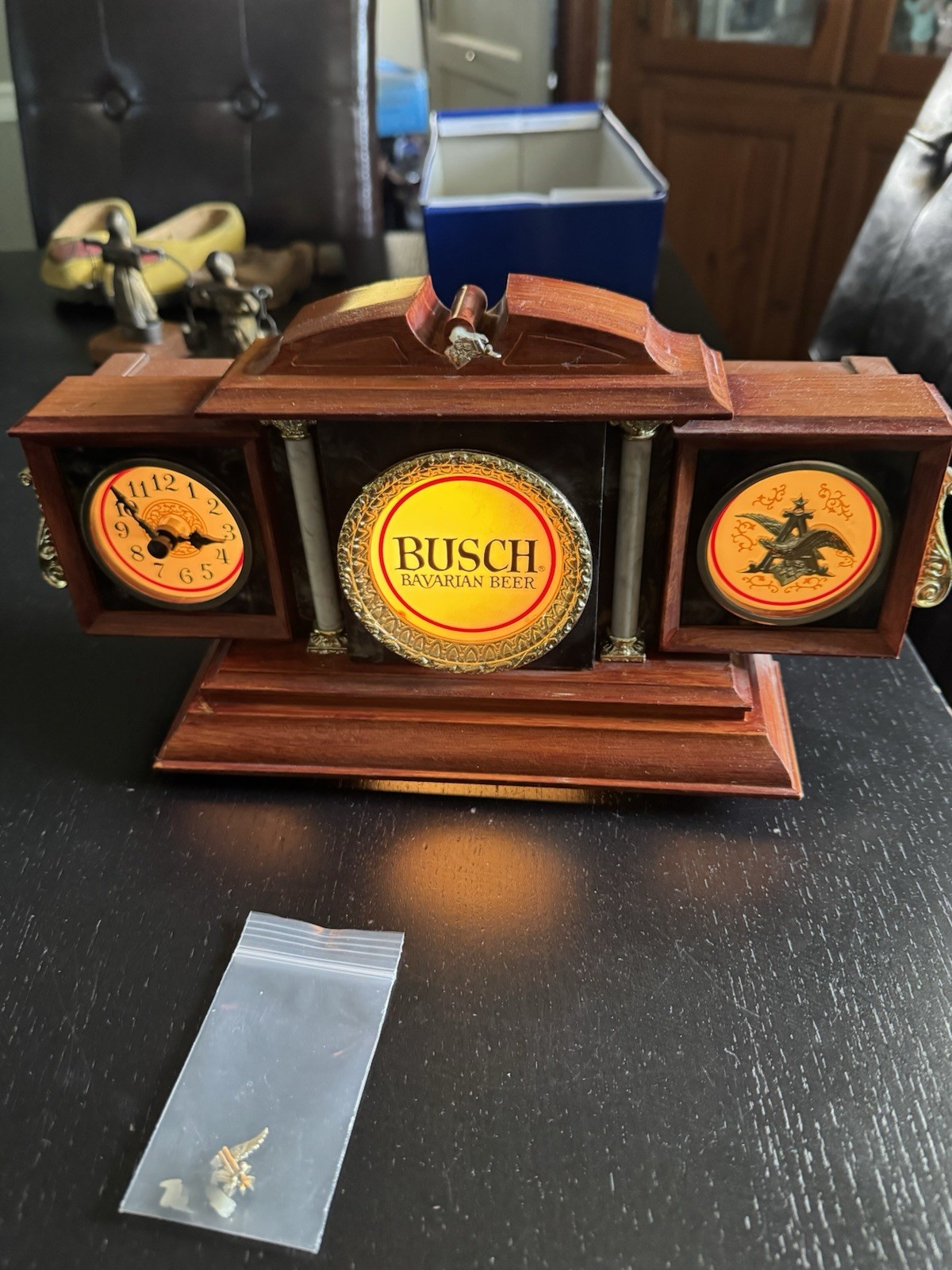 Vintage Russell S Kris Assoc Busch Bavarian Beer Lighter Clock Vintage Russell S Kris Assoc Busch Bavarian Beer Lighter Clock