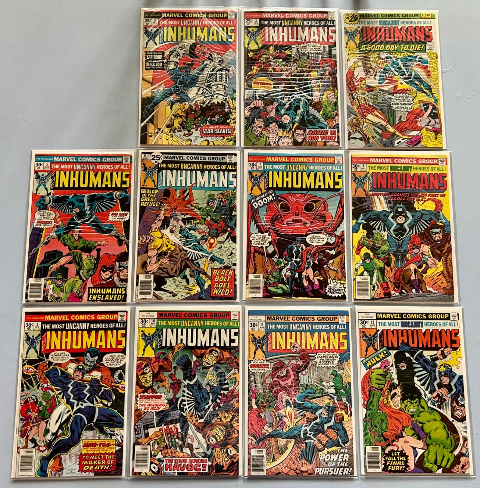 INHUMANS (1975) RUN OF 11: 2,3,4,5,6,7,8,9,10,11,12