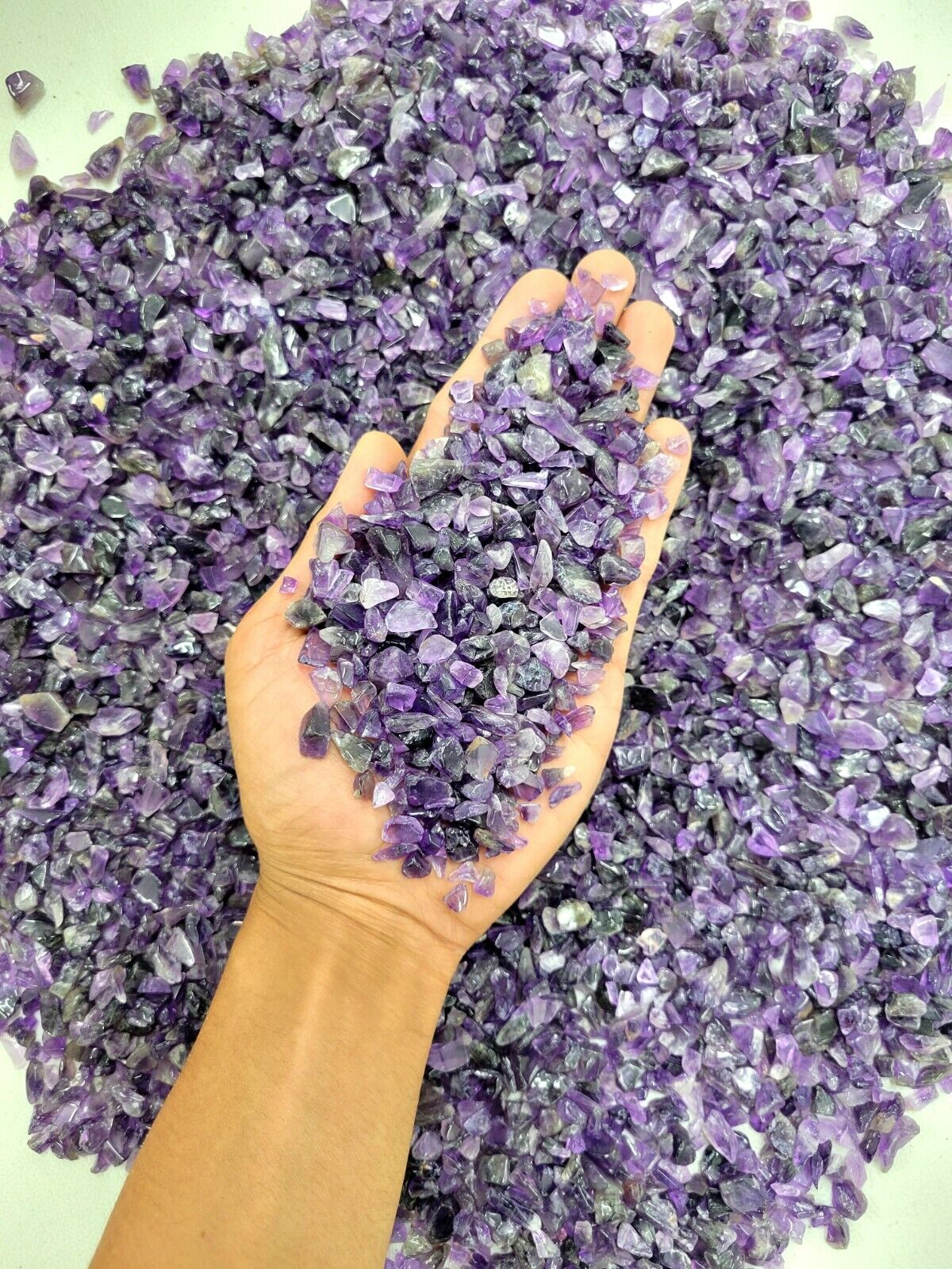 Tumbled Amethyst Crystal Chips Bulk Gemstone Undrilled Beads Natural Stones 