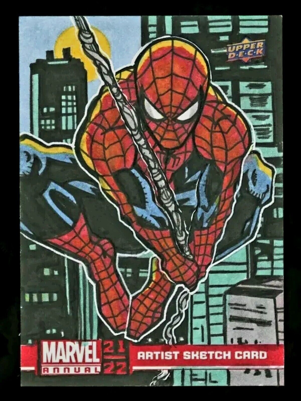 2021-22 UD Upper Deck Marvel Annual SPIDER-MAN 1/1 Sketch RICH HENNEMANN 