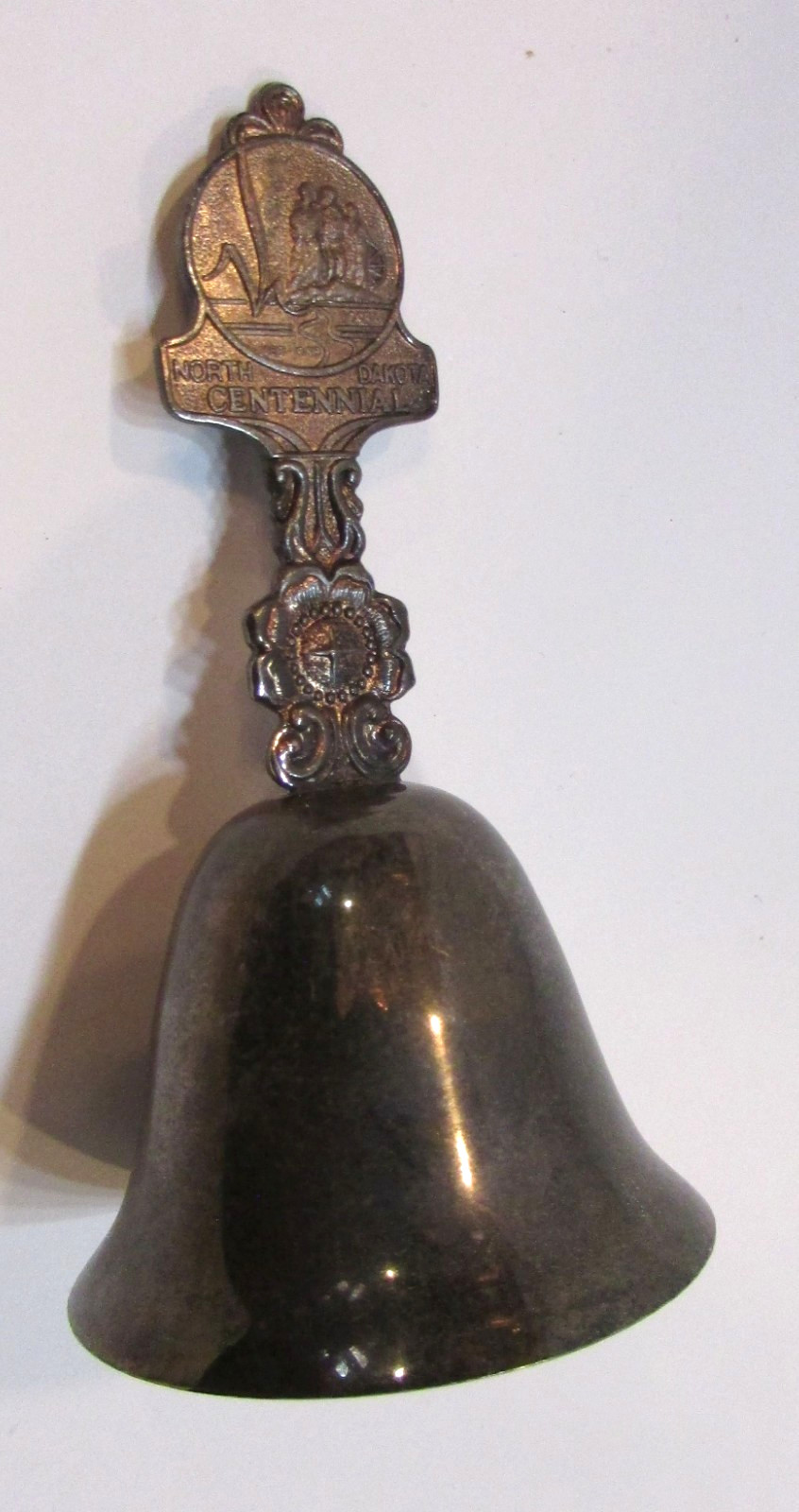 Old 1889-1989 North Dakota Centennial Souvenir Vintage Metal Service Call Bell Old 1889-1989 North Dakota Centennial Souvenir Vintage Metal Service Call Bell