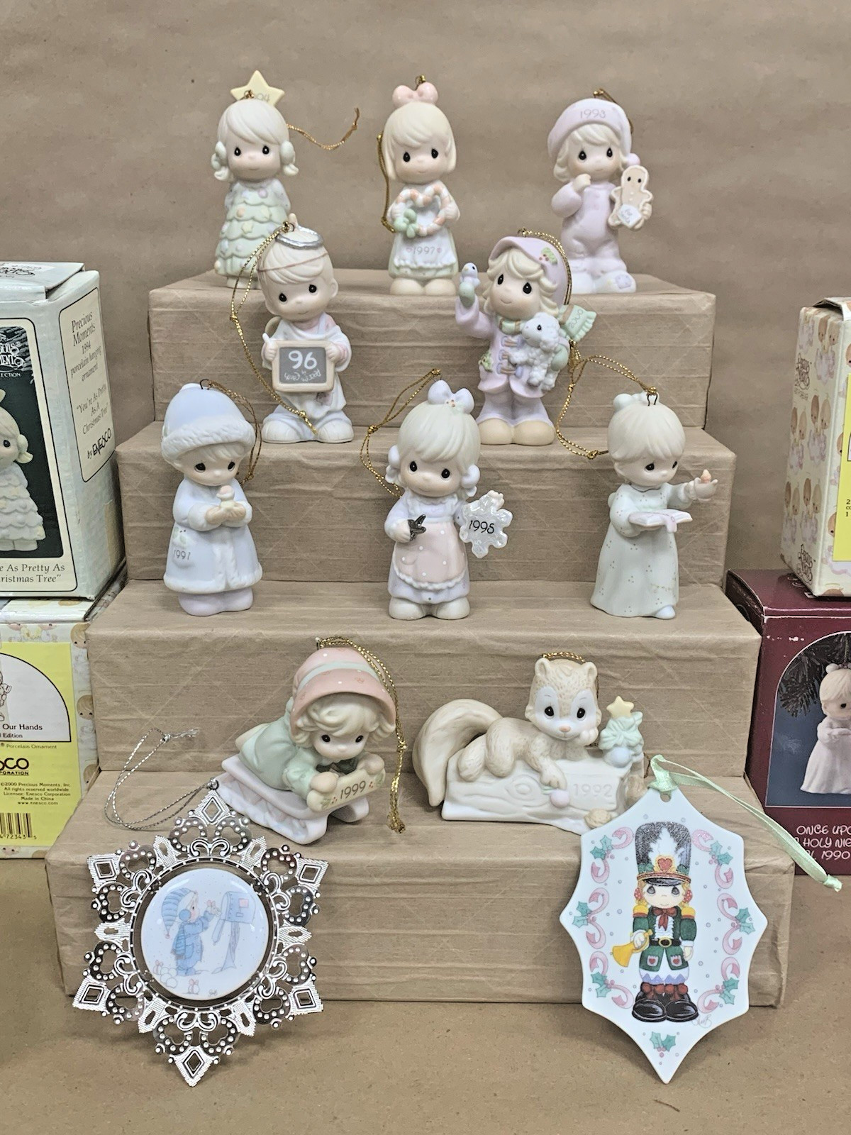 Vintage 1990\'s Precious Moments Figurine Ornament 12pc Lot Christmas Holiday Vintage 1990\'s Precious Moments Figurine Ornament 12pc Lot Christmas Holiday