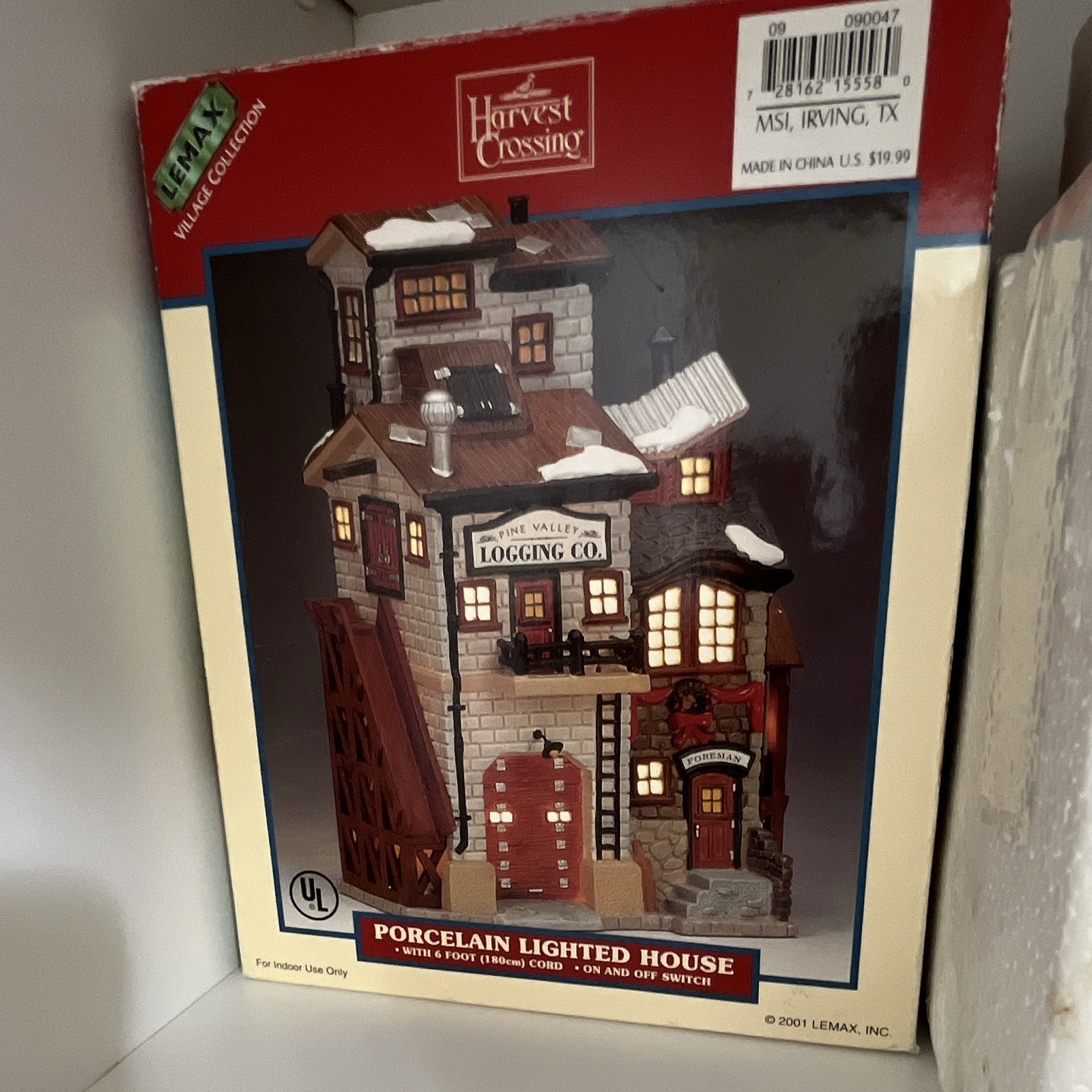Lemax Harvest Crossing Porcelain Lighted Logging Co. House 2001 Lemax Harvest Crossing Porcelain Lighted Logging Co. House 2001
