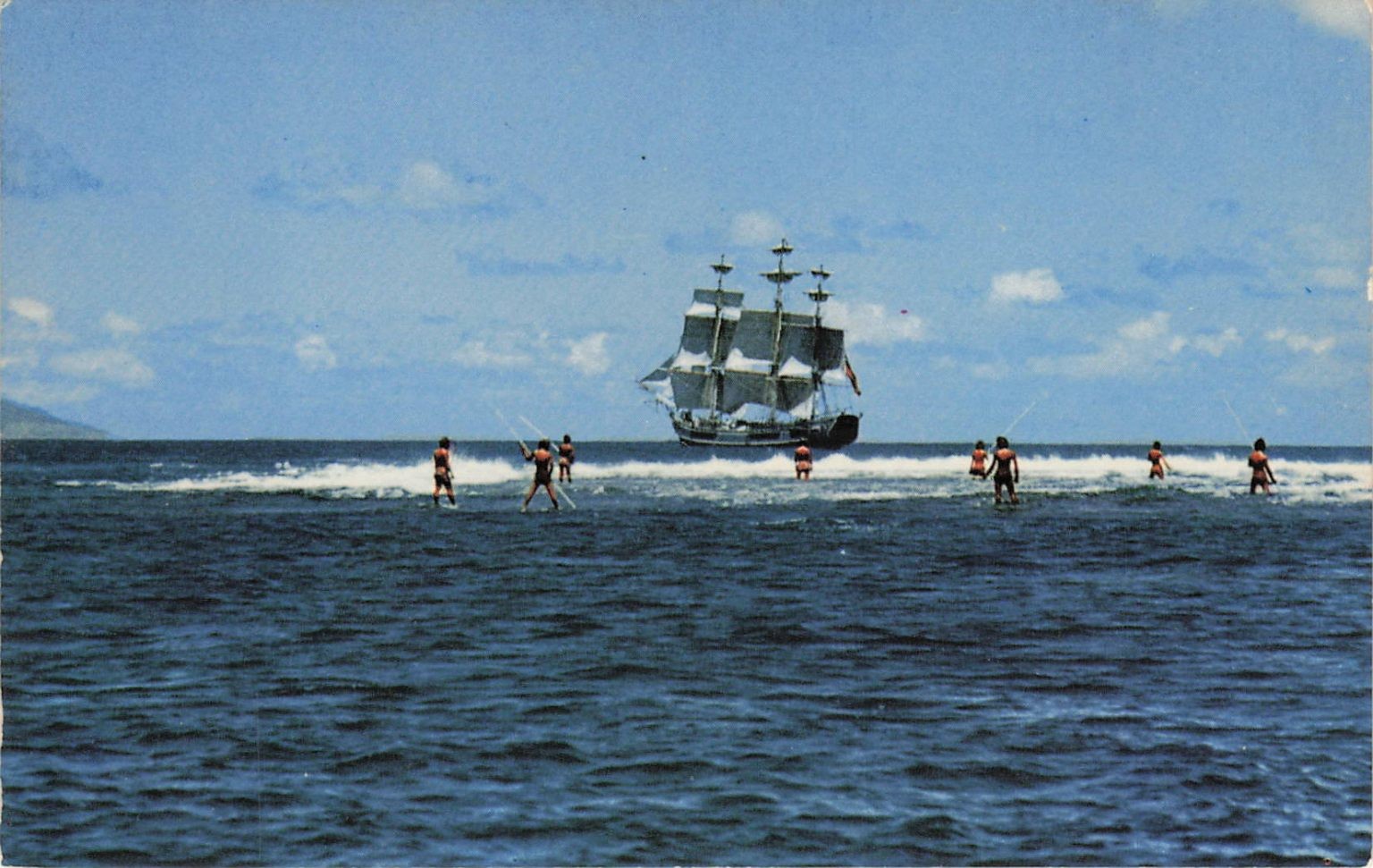Vintage Bounty Ship Postcard: Mutiny on the Bounty, Flushing NY Exhibit