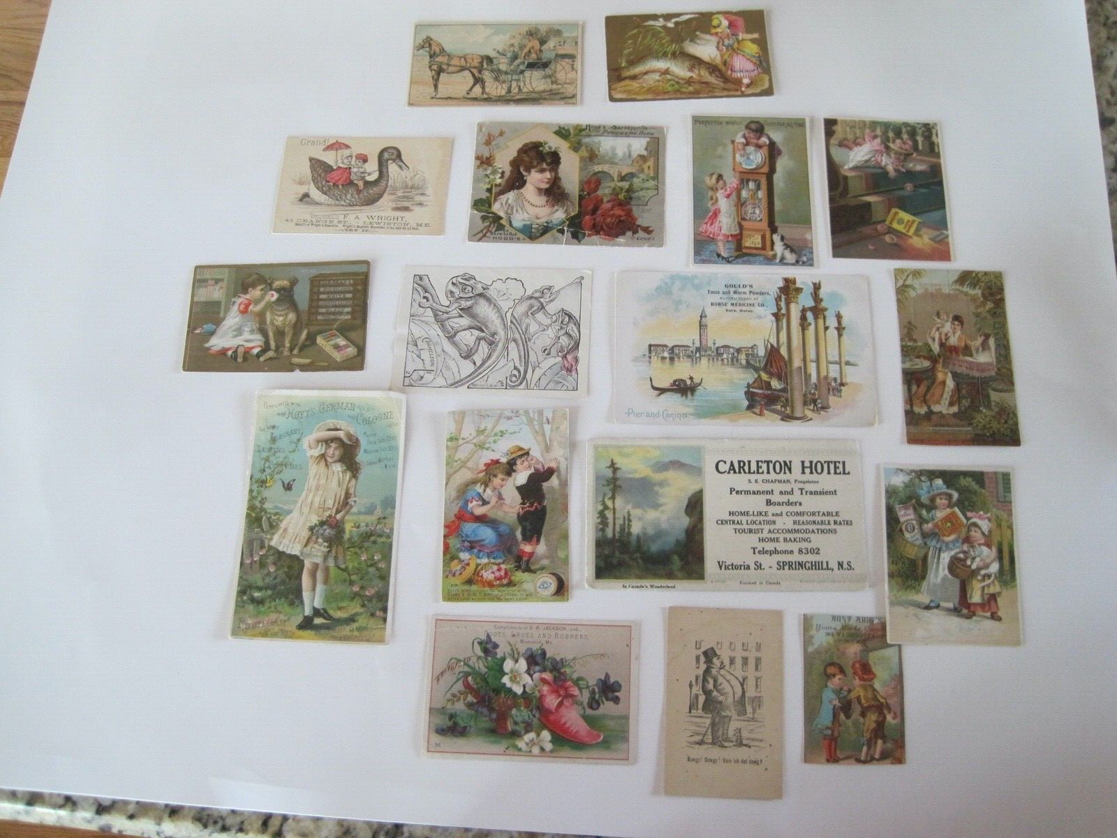 Victorian Trading Cards Advertising Shoes Hotel Cologne Clock Vaudeville Lot 17 Victorian Trading Cards Advertising Shoes Hotel Cologne Clock Vaudeville Lot 17