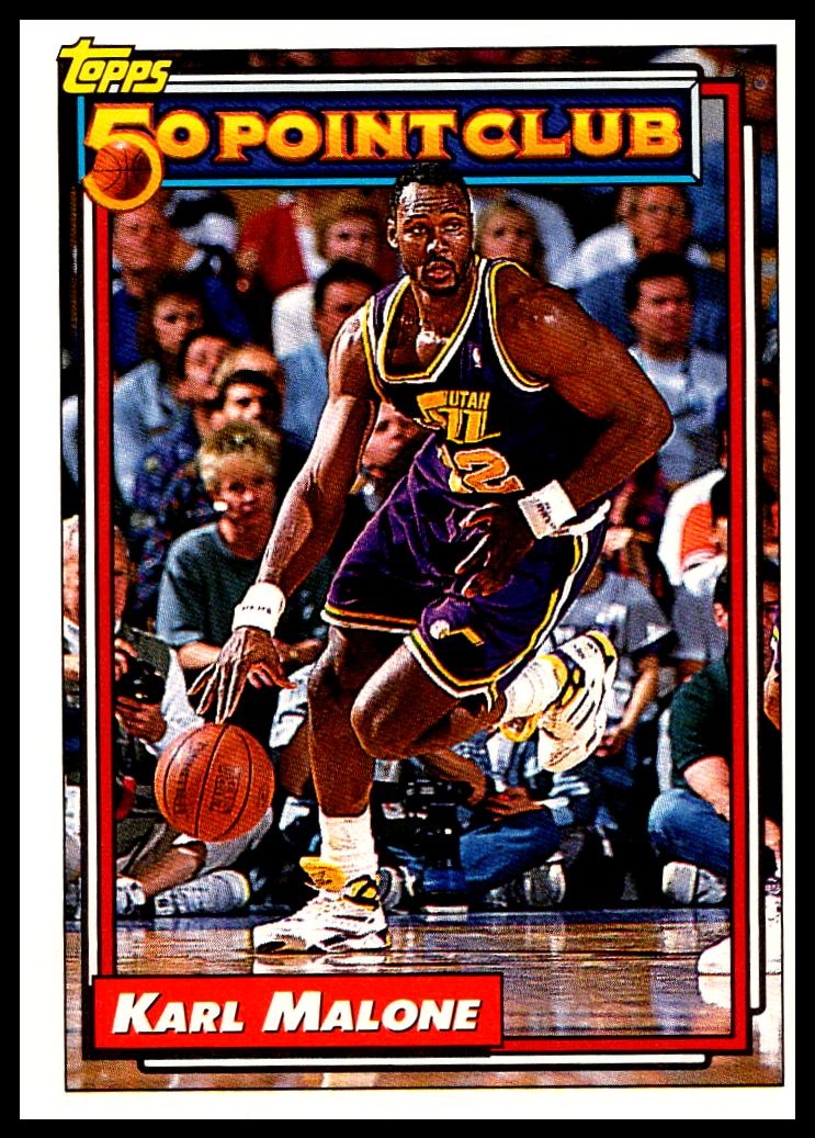 1993-94 Topps Karl Malone #199 50 Point Club Utah Jazz 1993-94 Topps Karl Malone #199 50 Point Club Utah Jazz