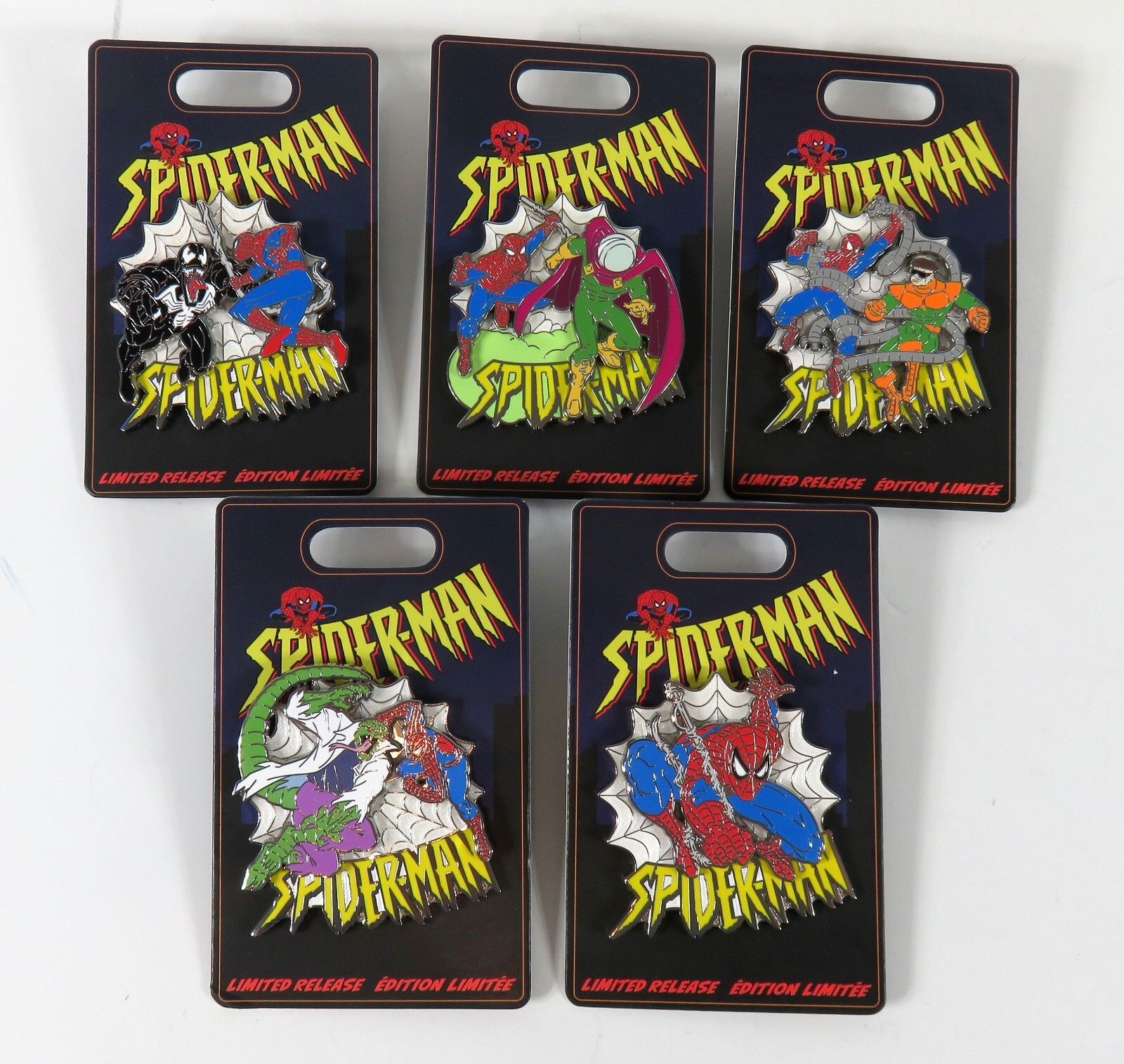 Disney Marvel Spider-Man Limited Release 5 Pin Set Venom Mysterio Dr Octupus Disney Marvel Spider-Man Limited Release 5 Pin Set Venom Mysterio Dr Octupus