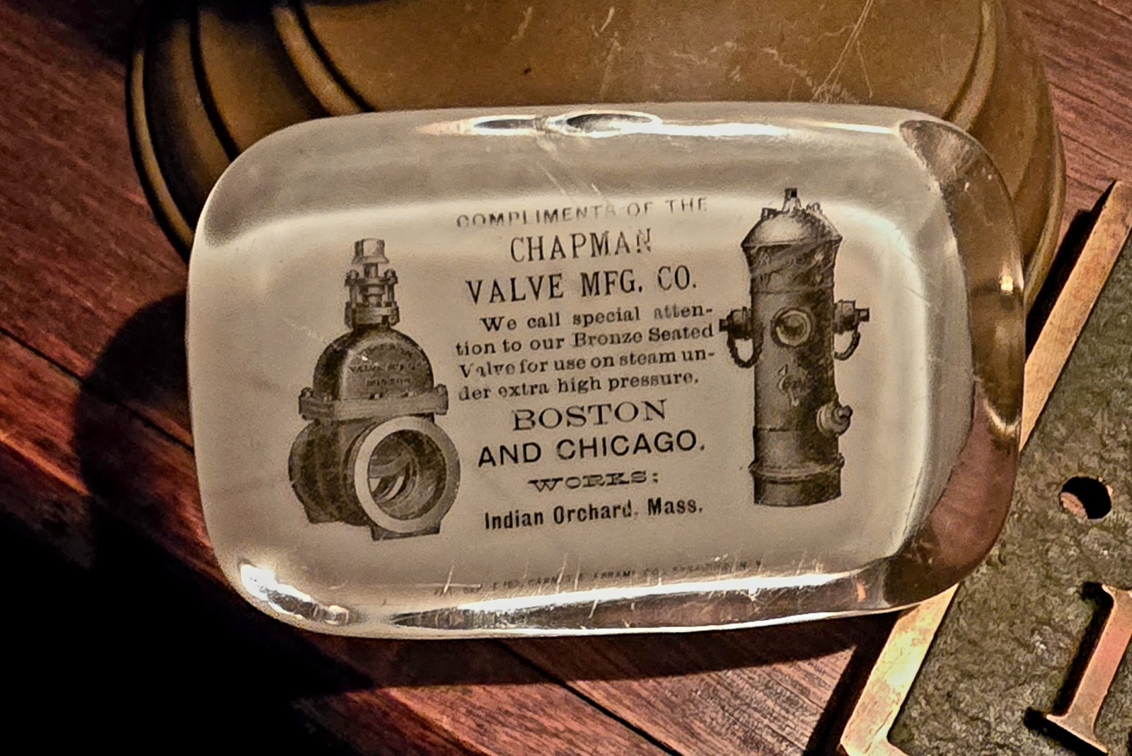 1880's Chapman Valve Mfg Co Early Fire Hydrant Valve Advertising Springfield Ma 1880's Chapman Valve Mfg Co Early Fire Hydrant Valve Advertising Springfield Ma