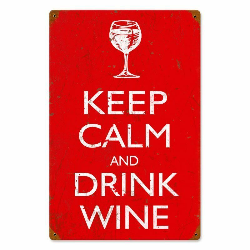 KEEP CALM AND DRINK WINE RED BACKGROUND WHITE 18\