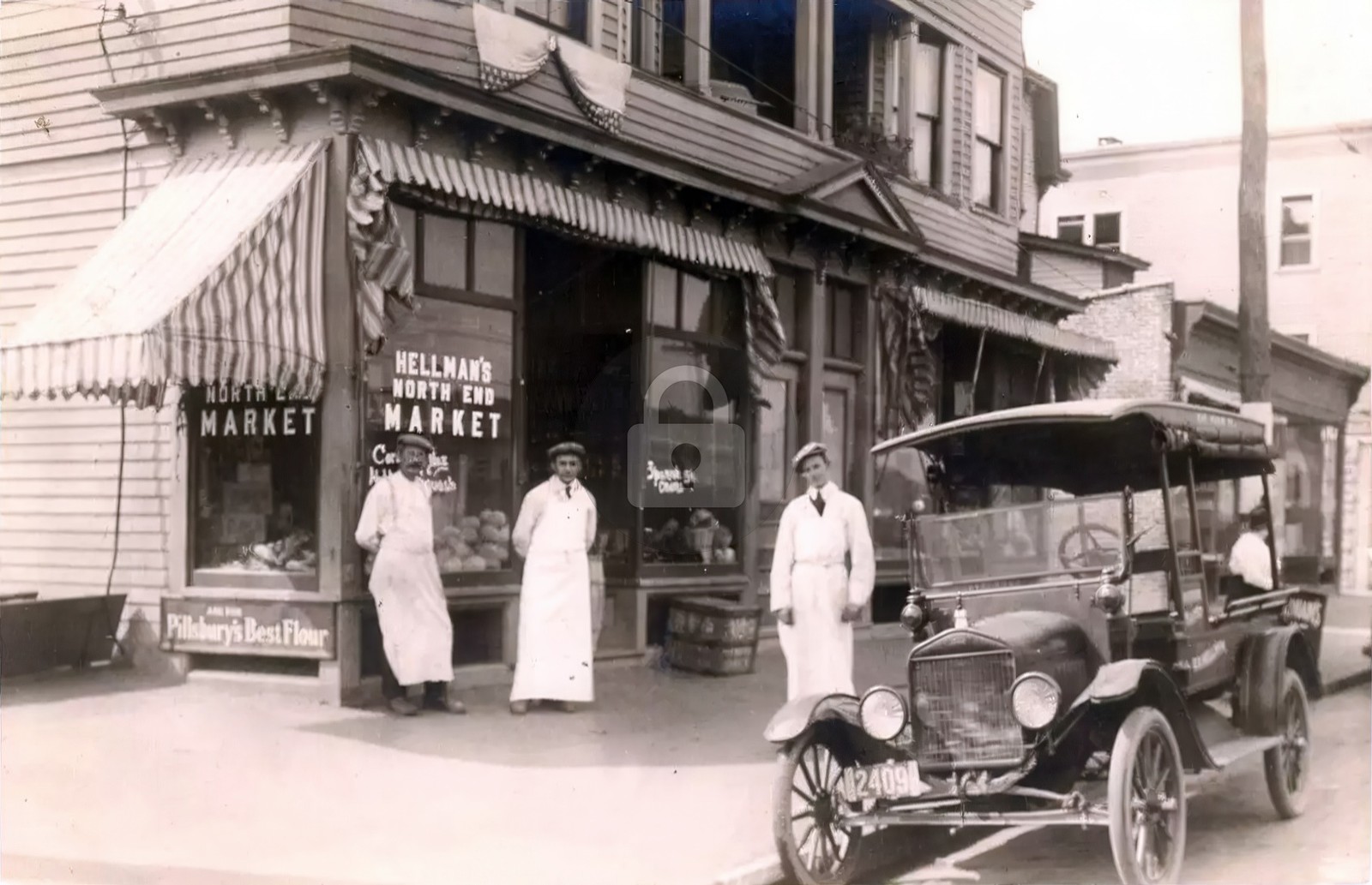 Bridgeport CT Hellman\'s North End Market on Main St. c1910 RPPC Postcard COPY Bridgeport CT Hellman\'s North End Market on Main St. c1910 RPPC Postcard COPY