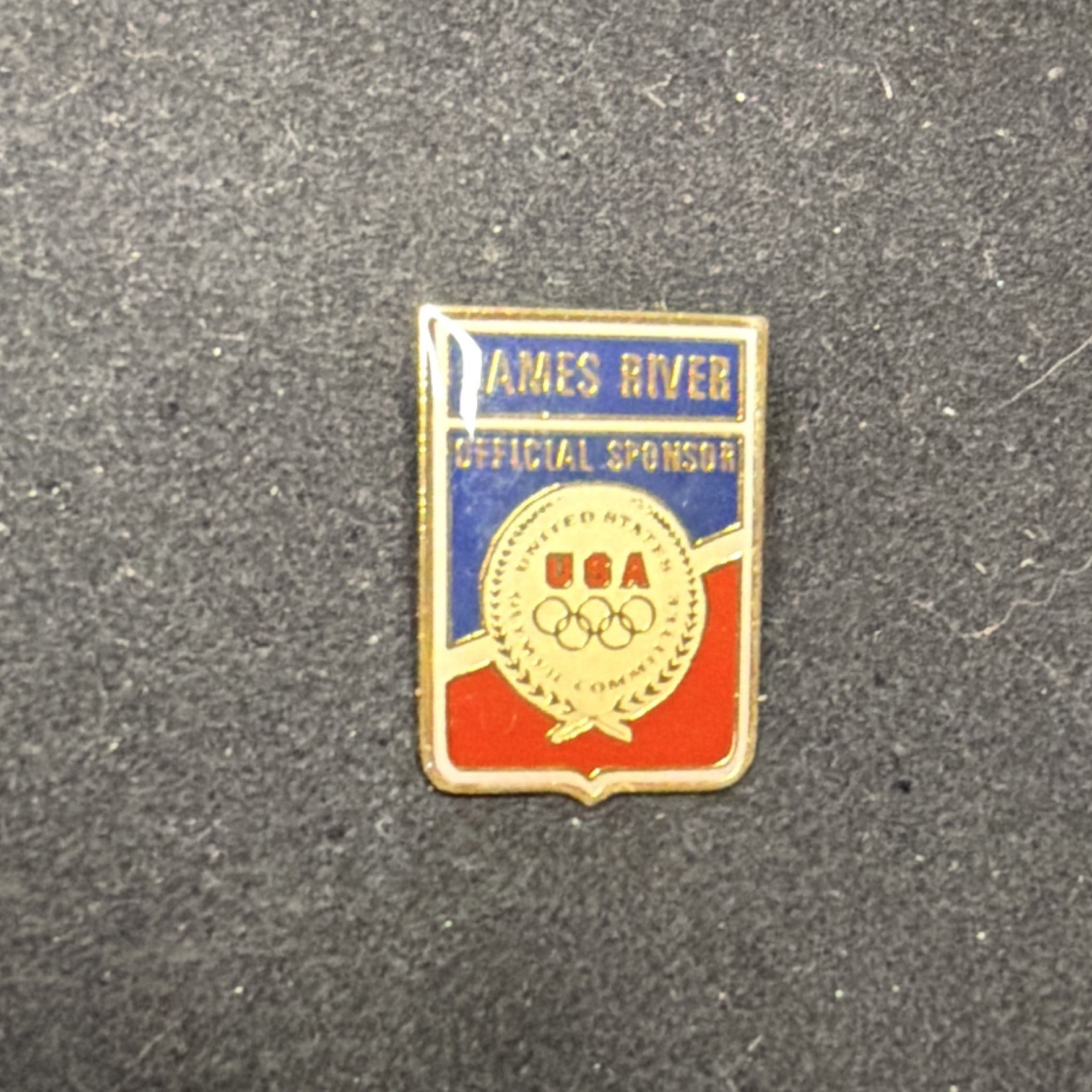 James River Official Sponsor USA Olympic Games Pinback Lapel Pin Olympics Theme