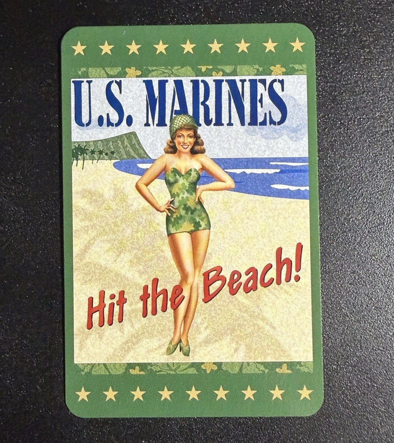 VTG U.S. Marines Pinup Single Swap Playing Card VTG U.S. Marines Pinup Single Swap Playing Card