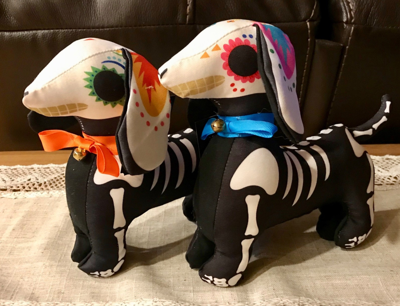 Pair of 2- DACHSHUND Sugar Skull🕷HALLOWEEN Soft Figures DAY OF THE DEAD Target