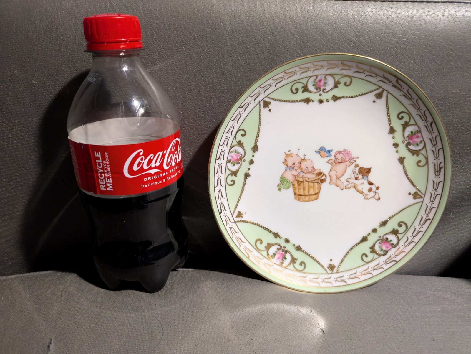 Kewpie Plate Nippon Hand Painted Saucer Size Kewpie Dolls