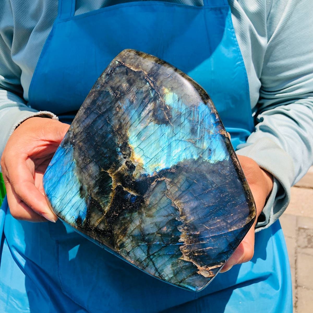 7LB Natural Polished Labradorite Freeform Specimen Iridescent Flash decor