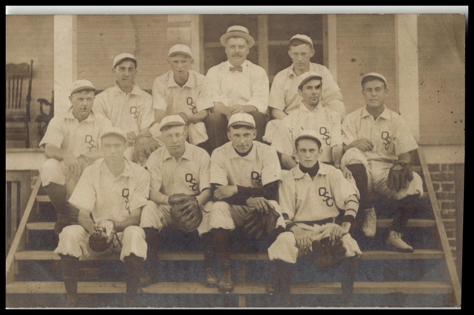 1907 OSC RPPC Vintage Baseball Team Petersburg Illinois Postcard