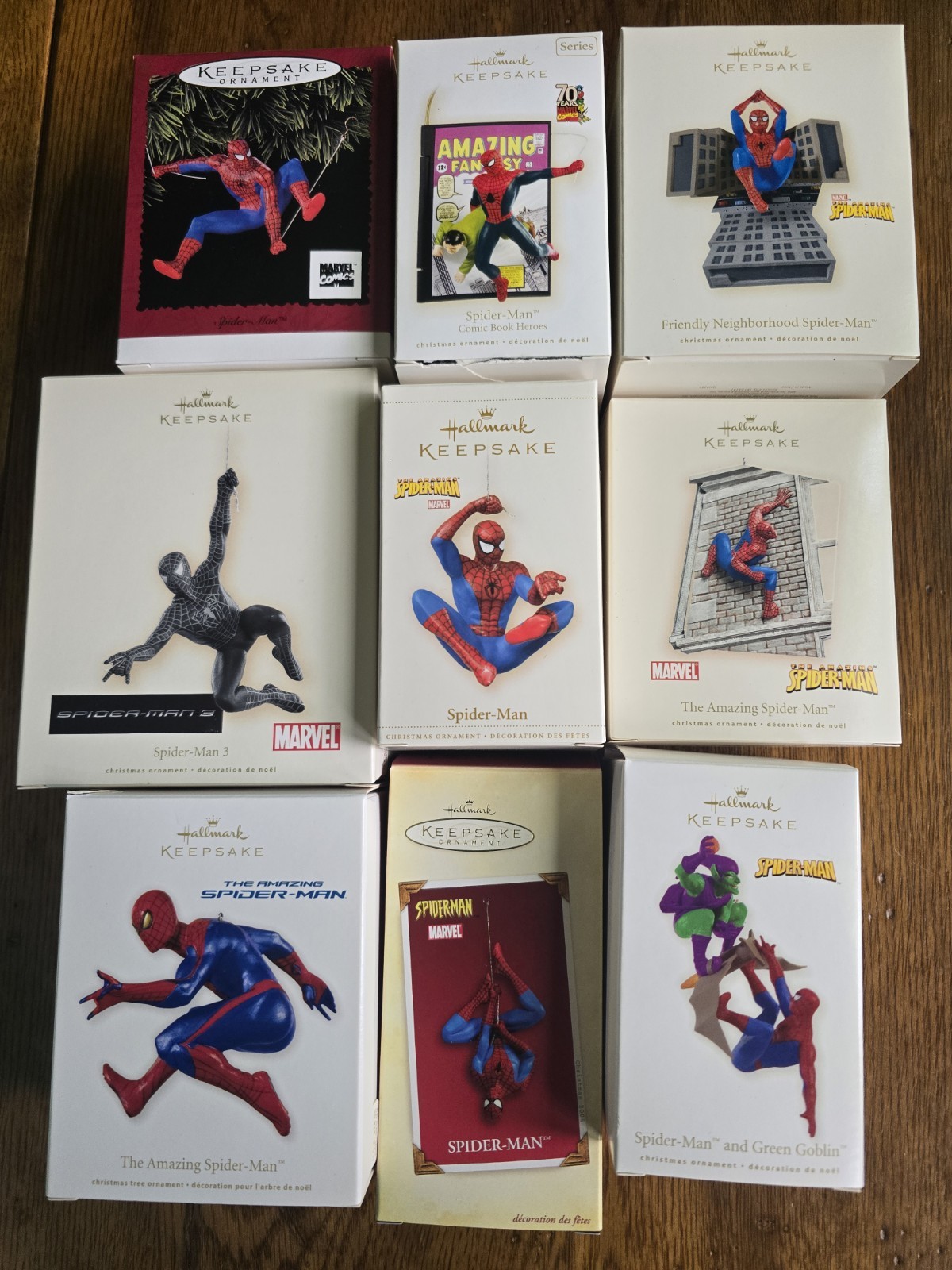 LOT of 9 SPIDERMAN HALLMARK KEEPSAKE MARVEL ORNAMENTS NIB SPIDER-MAN 1996- 2012 LOT of 9 SPIDERMAN HALLMARK KEEPSAKE MARVEL ORNAMENTS NIB SPIDER-MAN 1996- 2012
