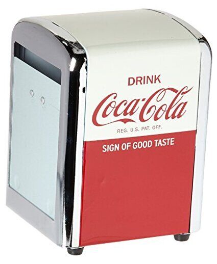 Tablecraft Coca-Cola Napkin Dispenser, Half, Red 