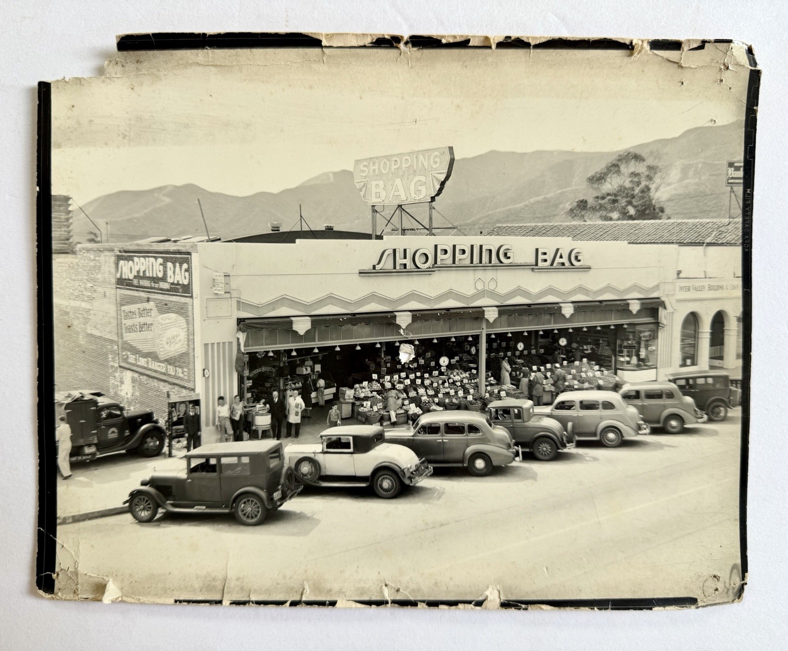 Vintage 1930s Photo Of Shopping Bag Food Store- Montrose, Glendale, California Vintage 1930s Photo Of Shopping Bag Food Store- Montrose, Glendale, California