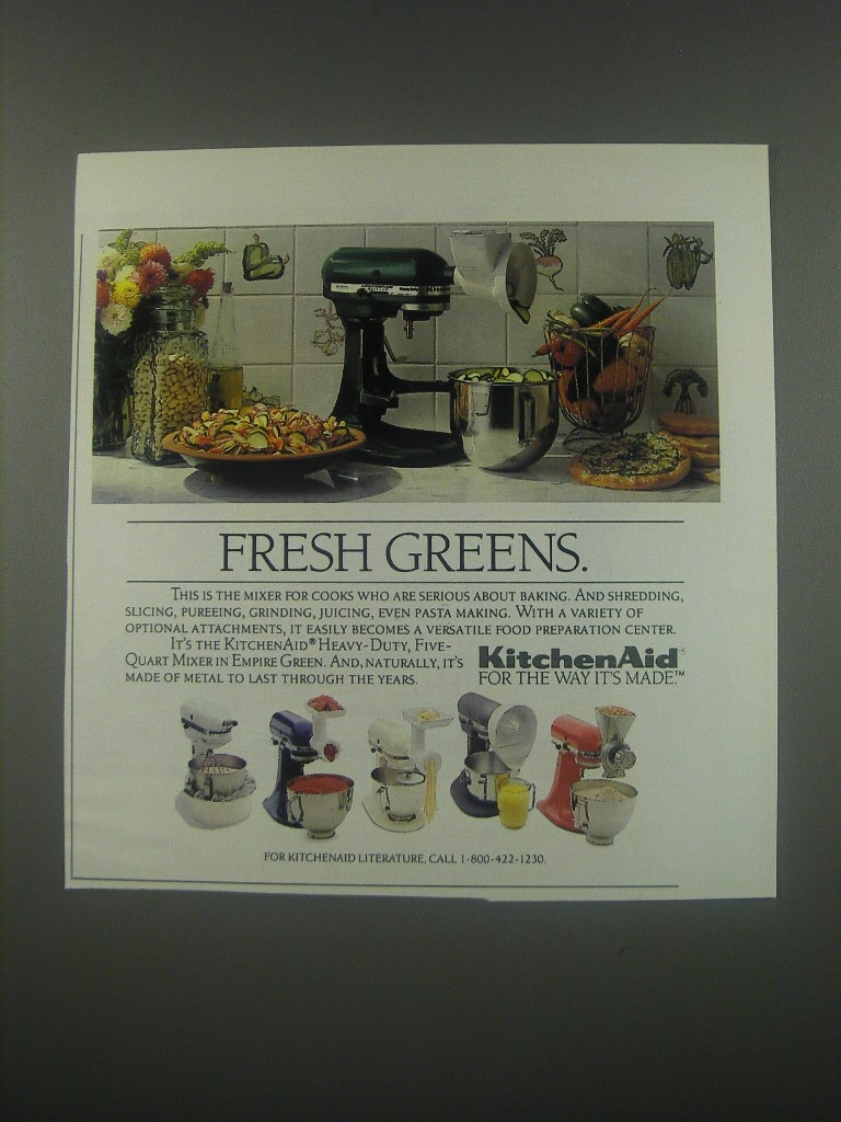 1991 KitchenAid Mixer Ad - Fresh Greens 1991 KitchenAid Mixer Ad - Fresh Greens
