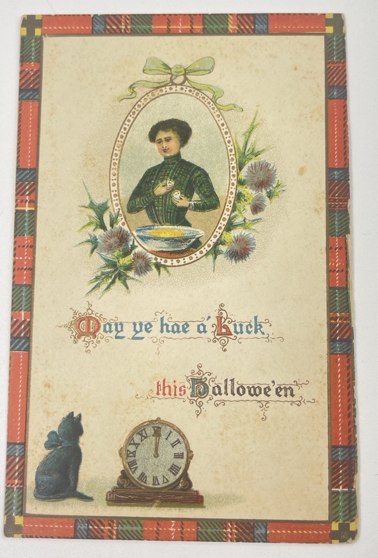 Antique Halloween Postcard Gottschalk 2525 Black Cat Germany 1907-1915