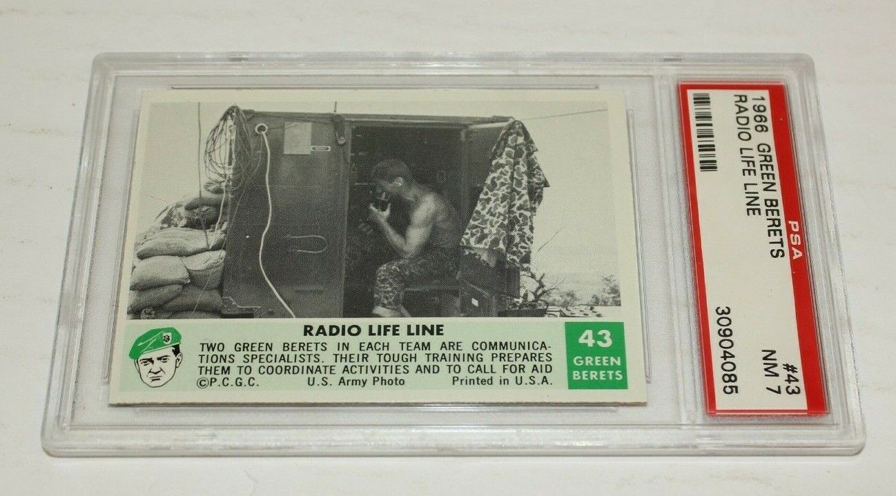1966 Philadelphia Green Berets #43 Radio Life Line PSA 7