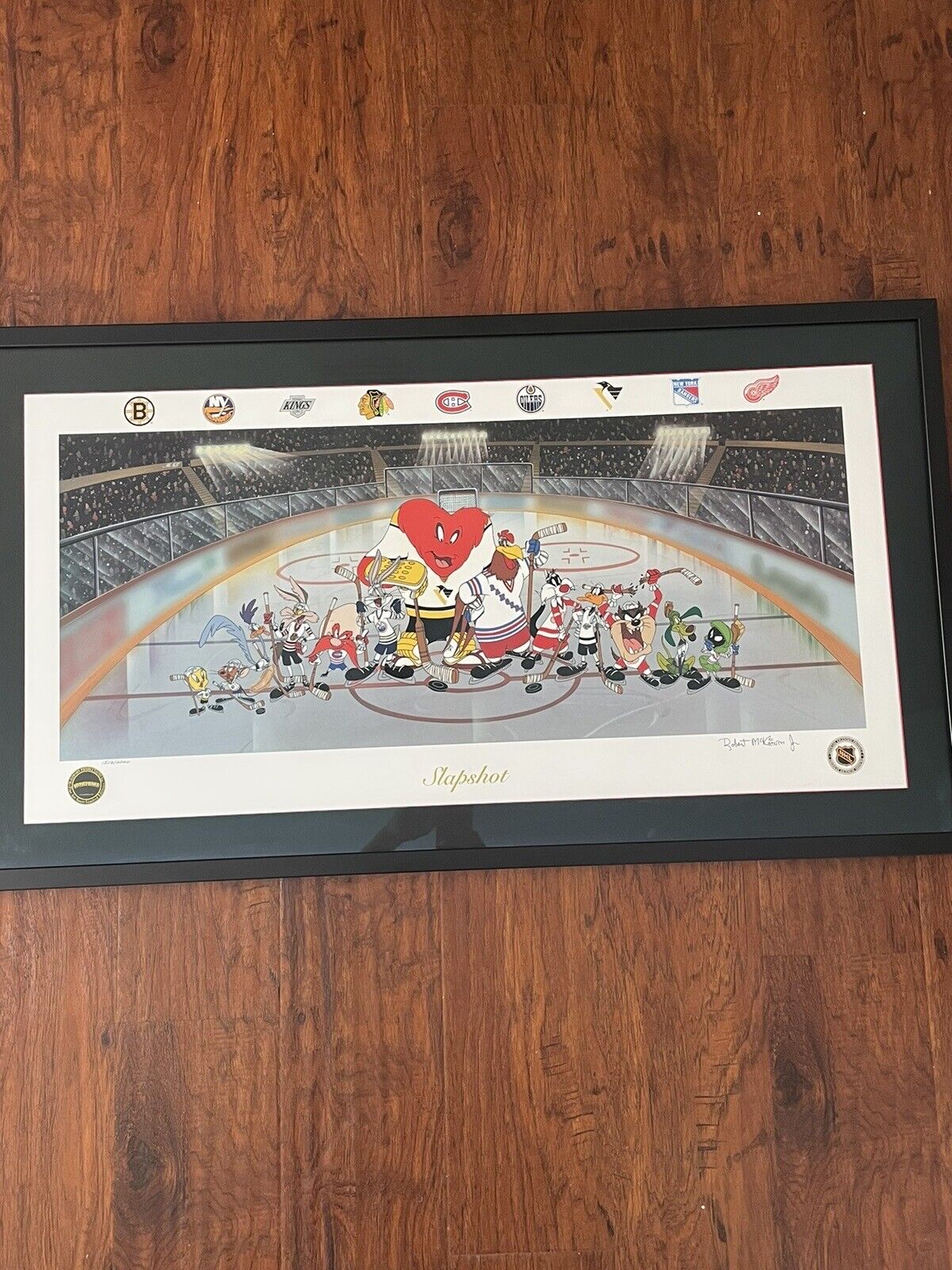 Warner Bros. Looney Tunes hockey signed McKimson art. Limited edition #1513/2000
