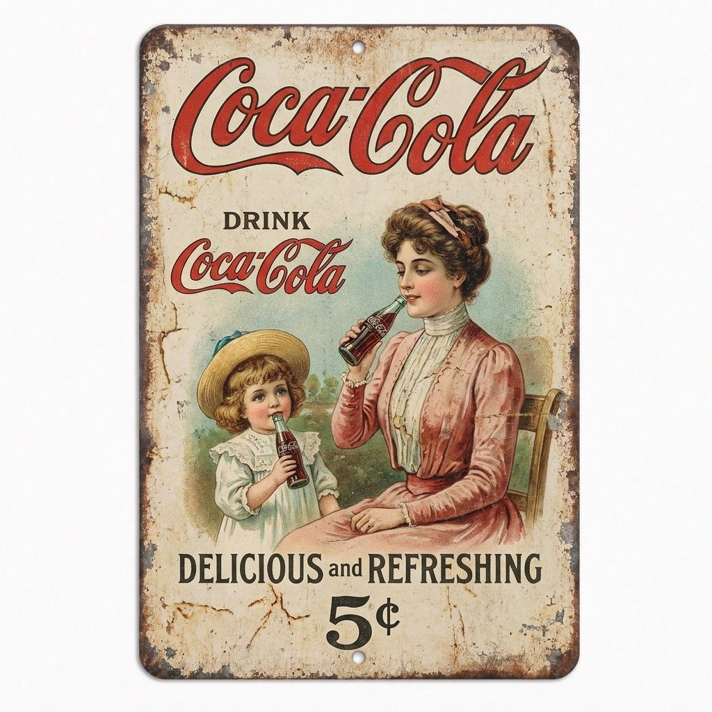 Coca-Cola Vintage Metal Sign Antique Soda Pop Rustic Ad Replica CC07 - 3 Sizes Coca-Cola Vintage Metal Sign Antique Soda Pop Rustic Ad Replica CC07 - 3 Sizes