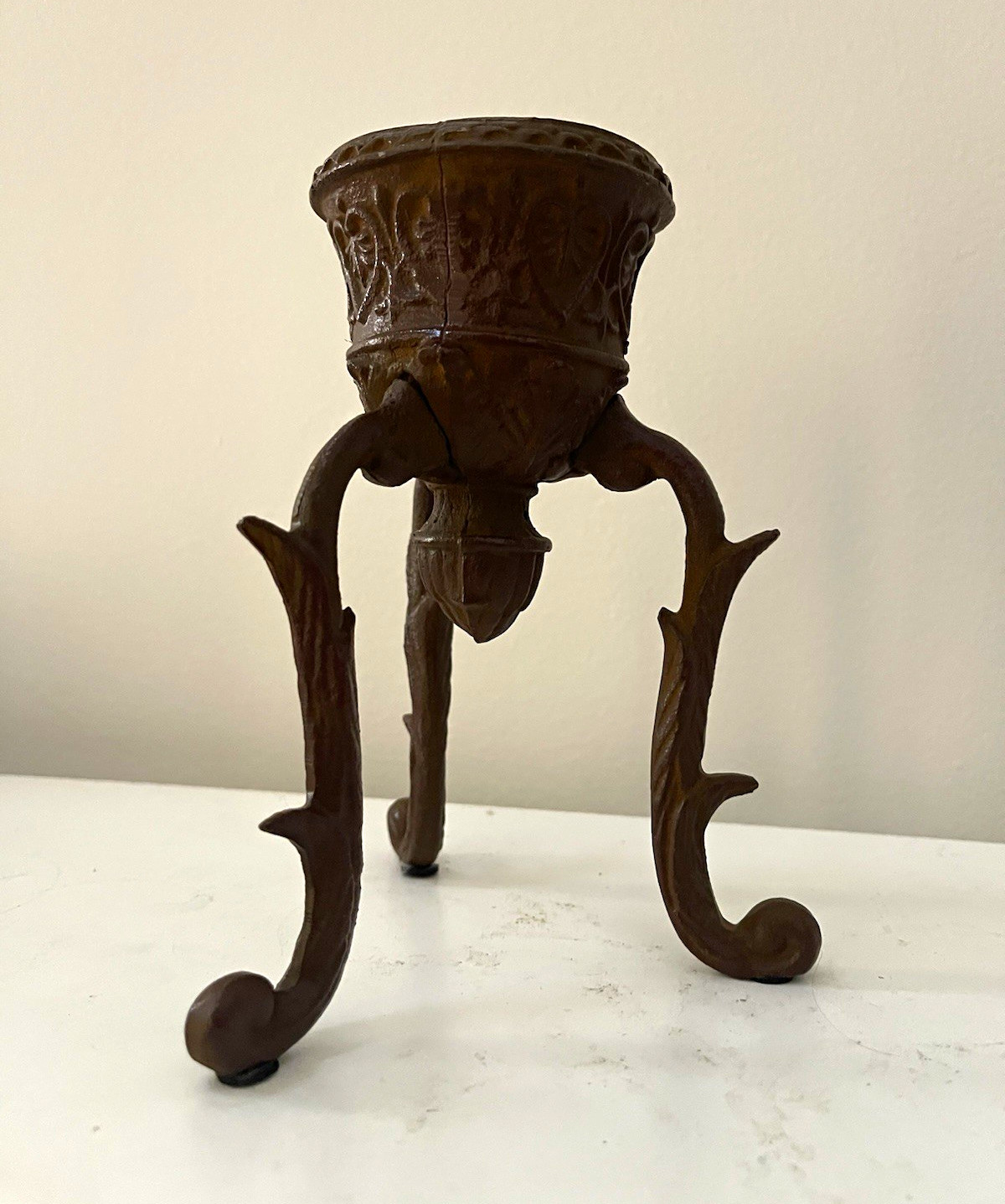 Vintage Cast Iron Tripod Candle Holder Gothic Dark Academia Victorian 9”
