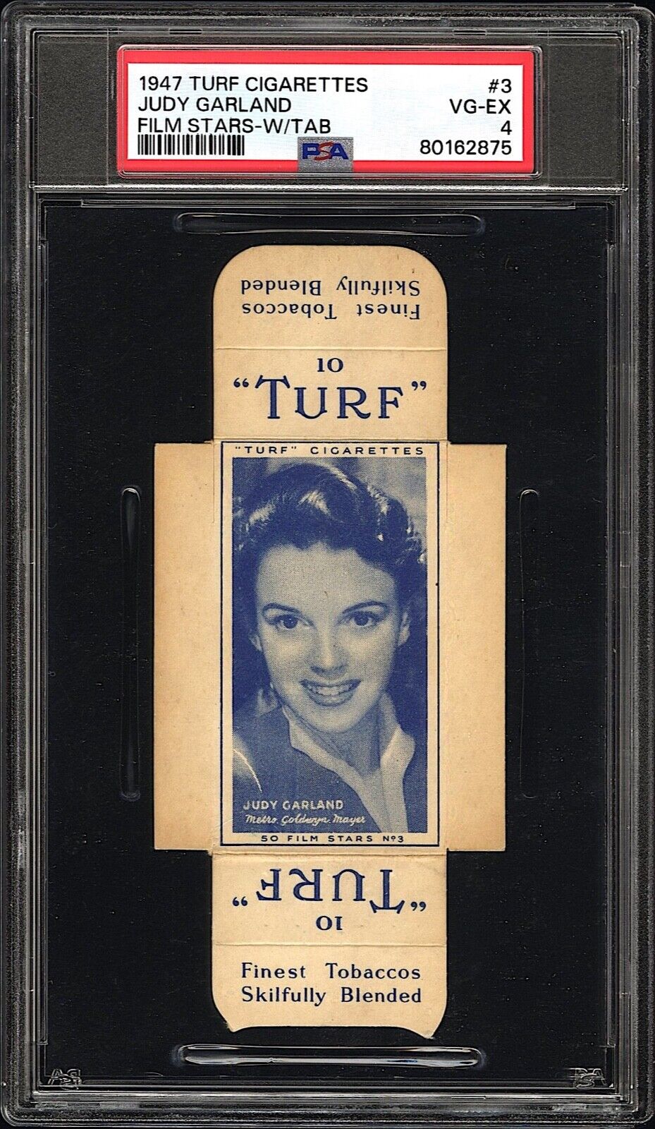 1947 Turf Cigarettes #3 Judy Garland PSA 4 *With Tab*