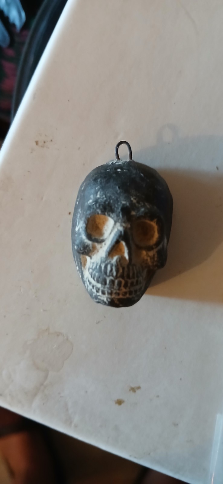 Ww2 German Soldier Trench Art Clay And Metal Skull Charm Authentic World War Two Ww2 German Soldier Trench Art Clay And Metal Skull Charm Authentic World War Two
