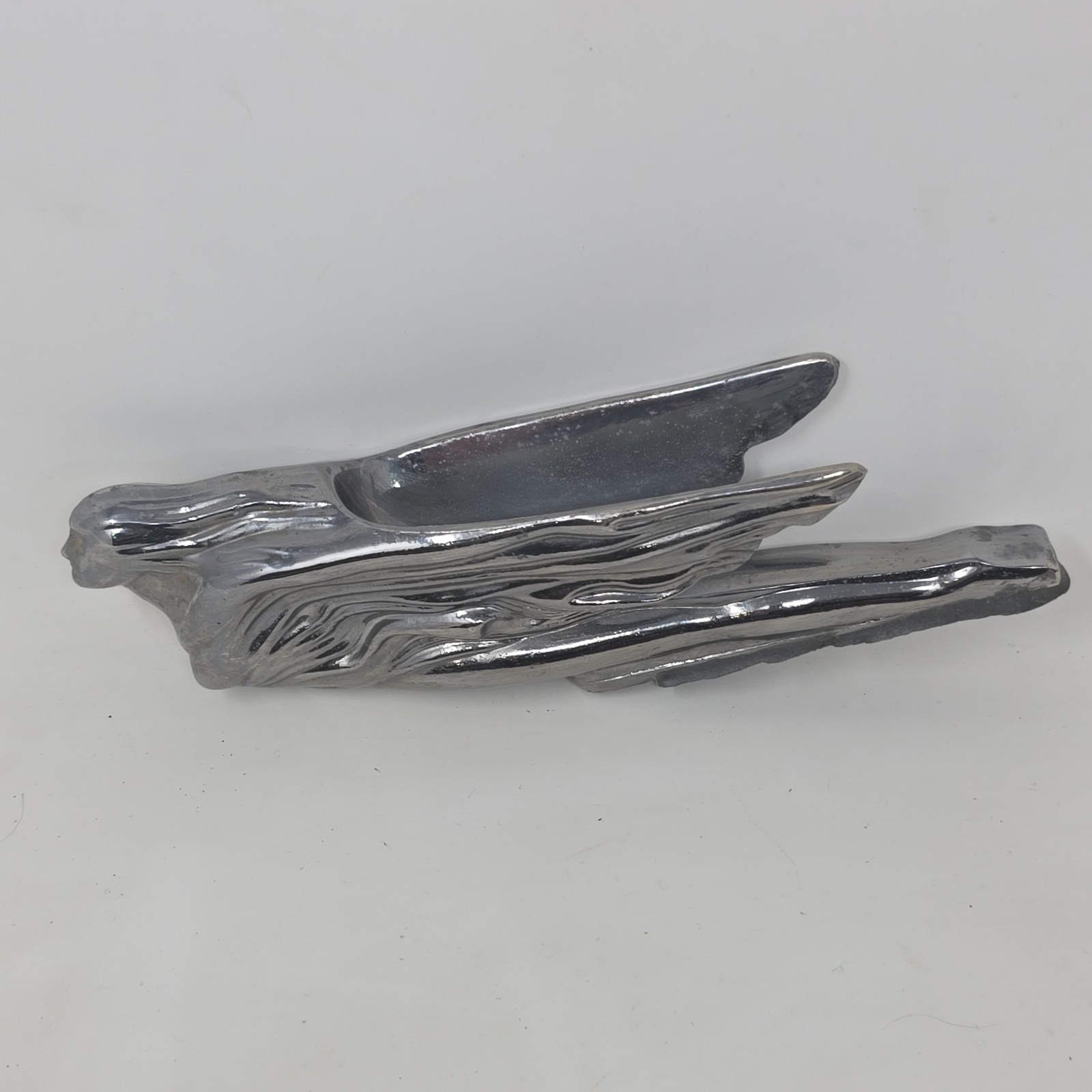 Vtg. 1941 Flying Goddess. Cadillac Hood Chrome Minor Aged Pitting. 9½ Vtg. 1941 Flying Goddess. Cadillac Hood Chrome Minor Aged Pitting. 9½