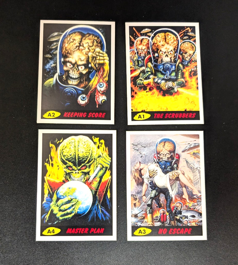2012 Topps Mars Attacks Heritage A1-A4 4 Promo Card Complete Set 2012 Topps Mars Attacks Heritage A1-A4 4 Promo Card Complete Set