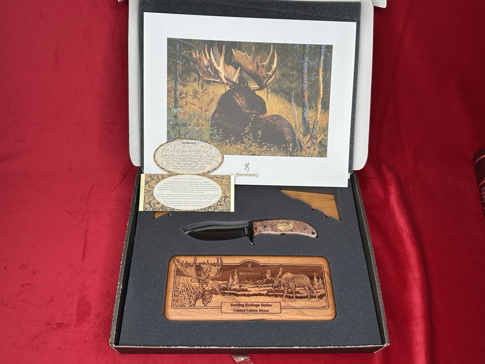 Vintage Browning Hunting Heritage Moose Knife 1/3000 Limited Ed Original Box Vintage Browning Hunting Heritage Moose Knife 1/3000 Limited Ed Original Box