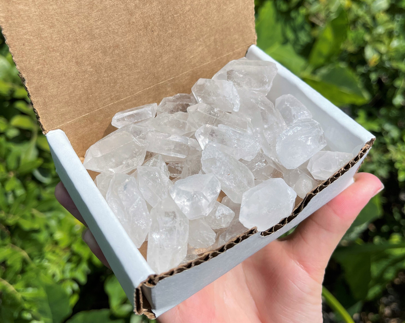 8 oz Clear Quartz Points Crystal Collection: 'A' Grade 1/2 Lb Box Lot 8 oz Clear Quartz Points Crystal Collection: 'A' Grade 1/2 Lb Box Lot