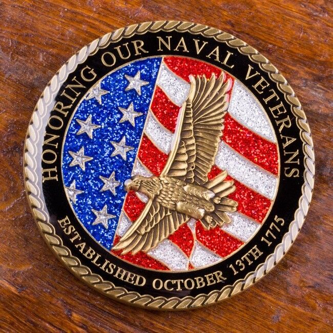 US Navy Veteran Challenge Coin Honoring Our Naval Veterans