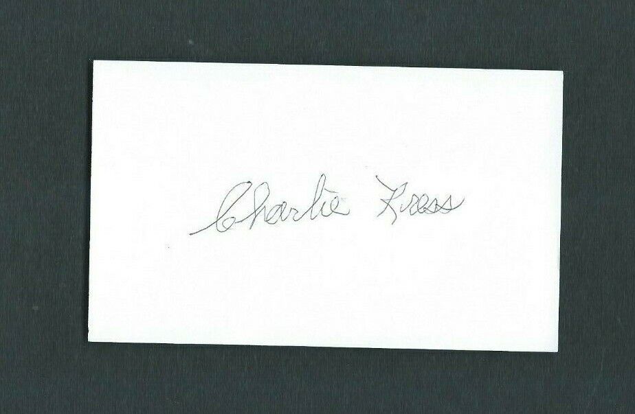 CHARLIE (CHUCK) KRESS White Sox Bro. Dodgers Signed Autograph 3 X 5 Index Card 