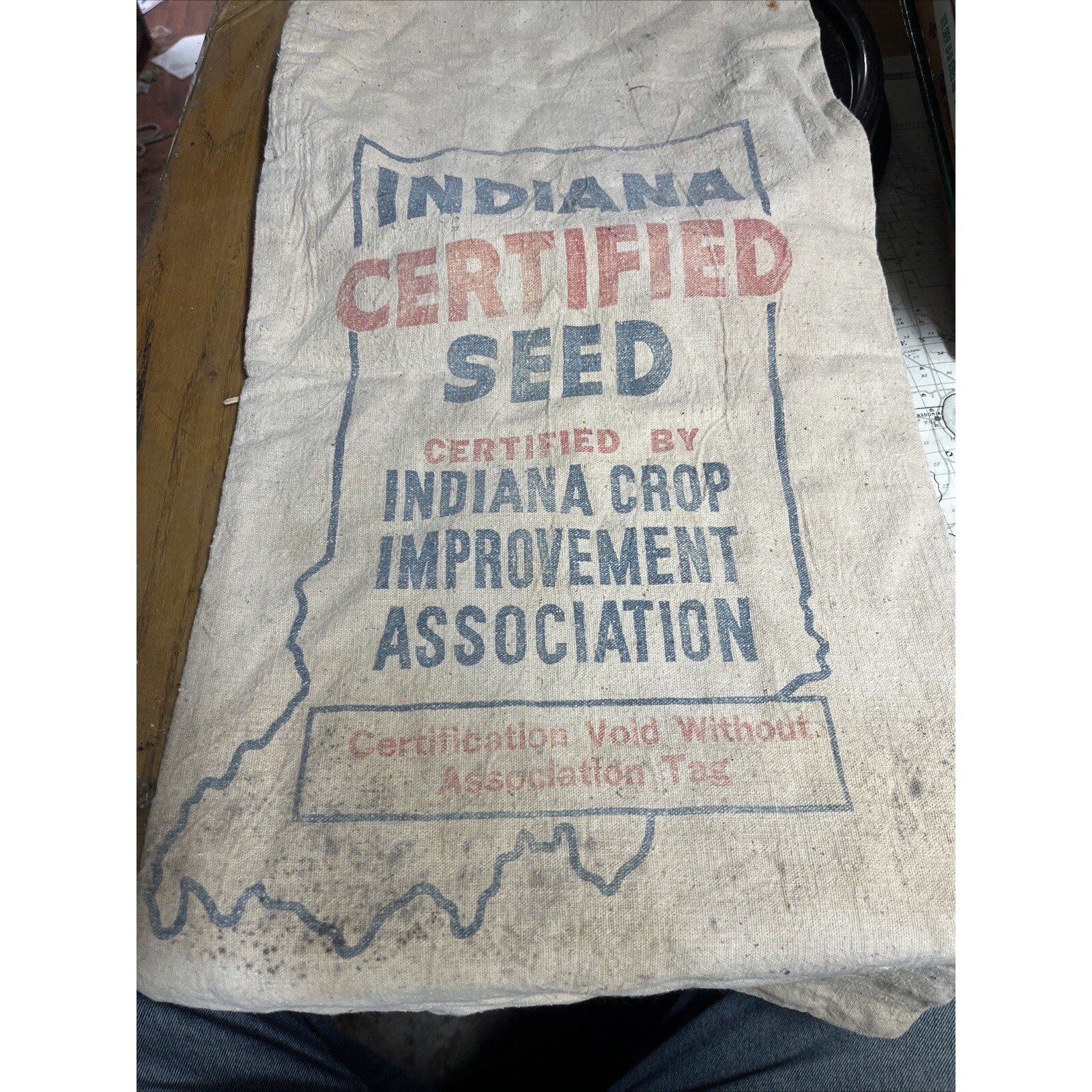 Vtg Indiana Certified Corn Welp Bros Seed Canvas Feed Sack Bag Ag Huntingburg IN Vtg Indiana Certified Corn Welp Bros Seed Canvas Feed Sack Bag Ag Huntingburg IN