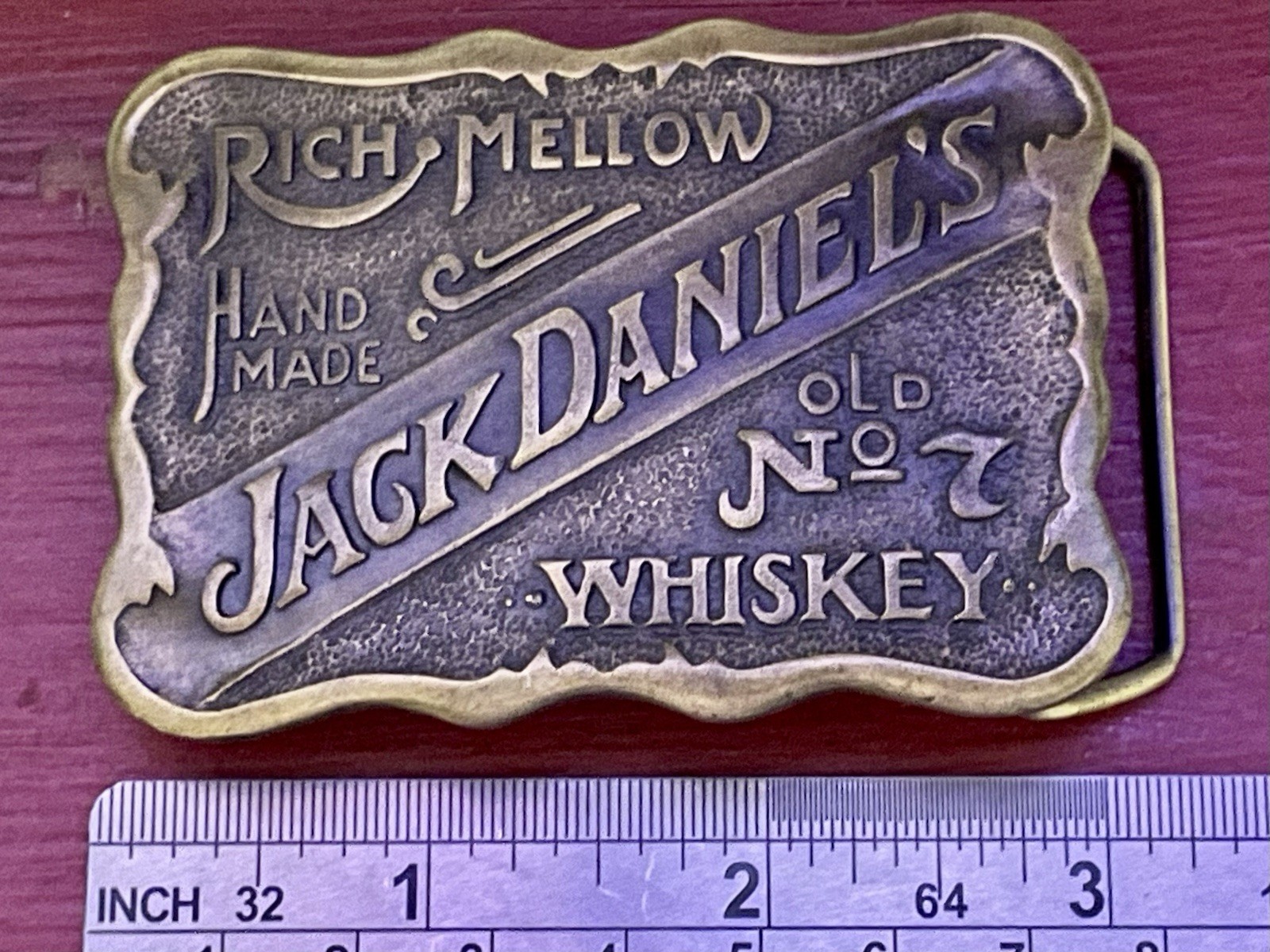 Vintage Jack Daniel’s Belt Buckle, Old No. 7 Rich Mellow, whiskey Vintage Jack Daniel’s Belt Buckle, Old No. 7 Rich Mellow, whiskey